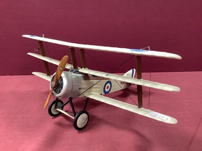 Lot 766 - A Wooden Model Sopwith Triplane (Cream...