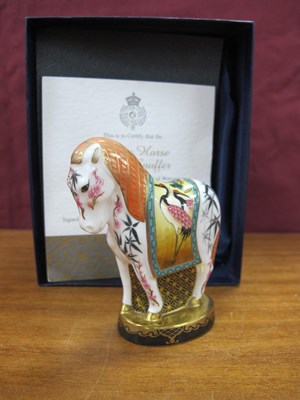 Lot 1303 - Royal Worcester Zodiac Horse Candle Snuffer,...