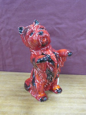 Lot 1277 - Anita Harris Flambé Figure of Begging Westie...