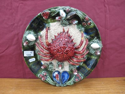 Lot 1234 - Portuguese Palissy Majolica Spider Crab Wall...