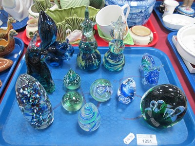 Lot 1251 - Paperweights, including Avondale bullet shape,...