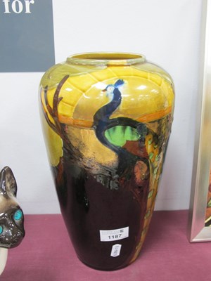 Lot 1187 - Foresters Phoenix Ware Peacock Design Vase, 29....