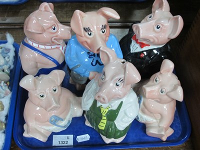 Lot 1322 - Wade Nat West Pigs (x5) and extra Baby. (6)