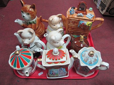 Lot 1293 - Novelty Teapots, including Sadler (x3), Tony...