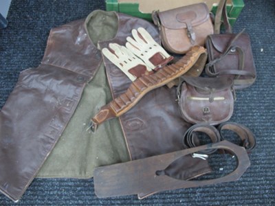 Lot 1002 - Leather Ammo Belt, Gurmann jacket, Peter Jones...