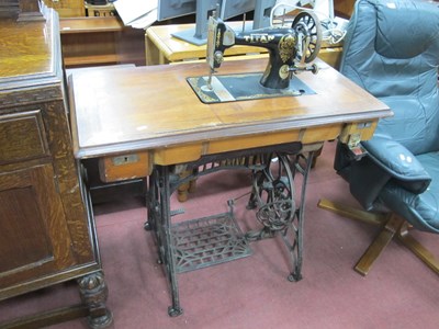 Lot 1595 - Winselmann Titan Treadle Sewing Machine.