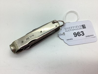 Lot 963 - Multi Tool Folding Pocket Knife, hallmarked...