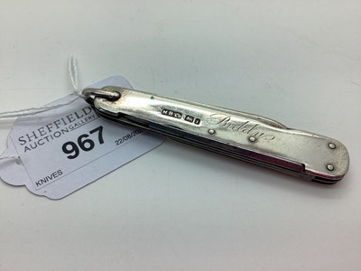 Lot 967 - Multi Tool Folding Pocket Knife, hallmarked...