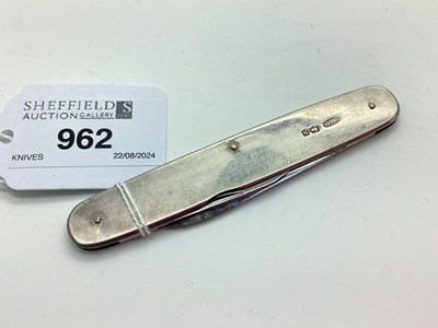 Lot 962 - A Two Blade Folding Pocket Knife, hallmarked...