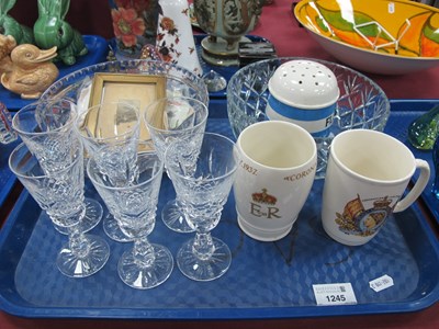 Lot 1245 - A Set of Six Waterford Glasses, two glass...