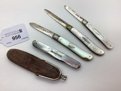 Lot 956 - A Multi Blade Folding Pocket Knife, with...