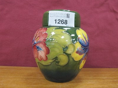 Lot 1268 - Moorcroft Pottery Ginger Jar, Hibiscus design...