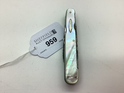 Lot 959 - Multi Blade Folding Pocket Knife, mother of...