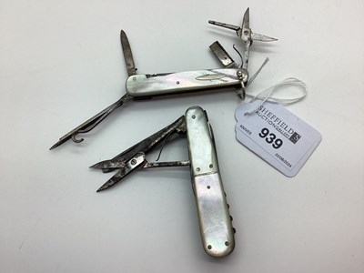 Lot 939 - Multi Tool Folding Pocket Knife, mother of...