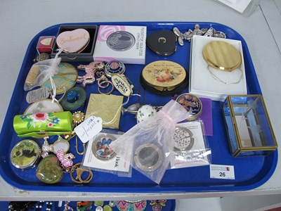 Lot 26 - Compact Mirrors, foldable handbag hooks,...