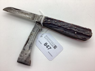 Lot 847 - Timber Scribe, stag scales, blade stamped "EMU...