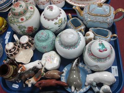 Lot 1194 - Beswick Animal Figures, fox, etc. Sadker tea...