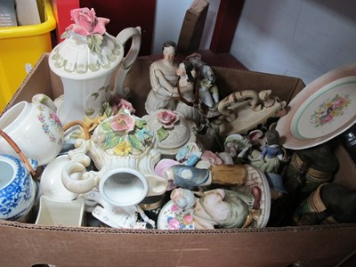 Lot 1051 - Capodimonte Style Tea Pots, steins, etc:- One...