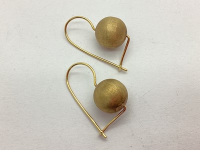 Lot 59 - A Pair of 9ct Gold Drop Earrings, the shaped...