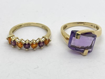 Lot 87 - A 9ct Gold Stone Set Modernist Style Ring, to...