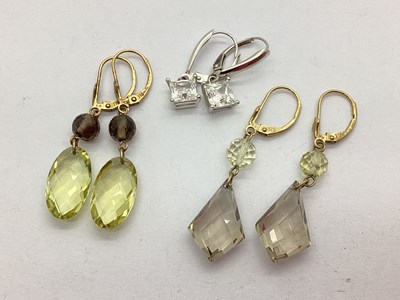 Lot 55 - A Pair of Diamoniqué Stone Set Earrings, to...