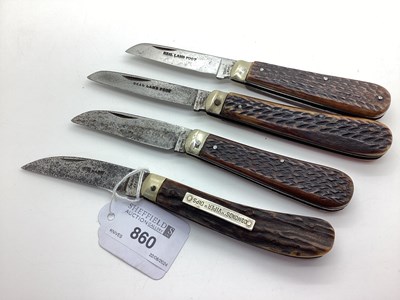 Lot 860 - Single Blade Folding Knives, including stamped...