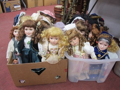 Lot 1180 - A large collection of porcelain dolls to...