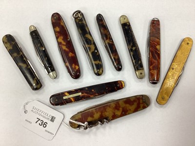 Lot 736 - A Collection of Assorted Pocket Penknives. (10)