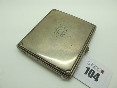 Lot 104 - A Slim Cigarette Case, monogrammed, gilt lined...