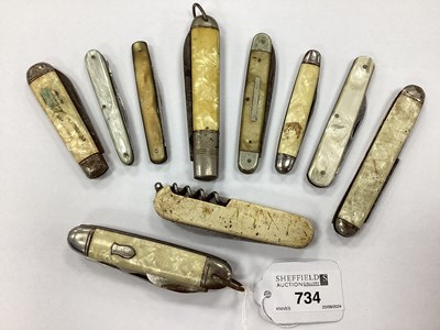 Lot 734 - A Collection of Pocket Penknives, (rust). (10)