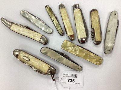 Lot 735 - A Collection of Pocket Penknives, (rust). (10)