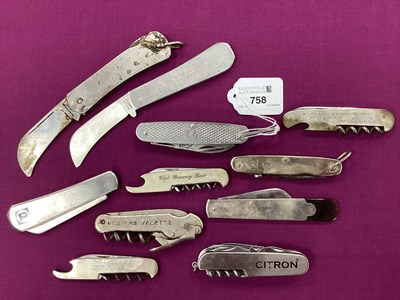 Lot 758 - A Collection of Assorted Folding Pocket Knives,...