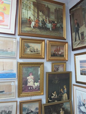 Lot 1529 - Nine Gilt Framed Prints, including room...