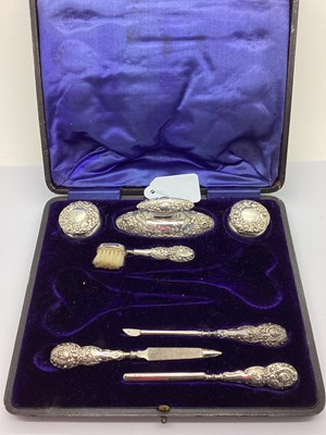 Lot 25 - An Early XX Century Matched Hallmarked Silver...