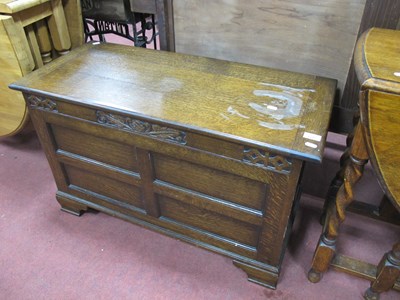 Lot 1591 - XX Century Oak Blanket Box, with hinged top,...