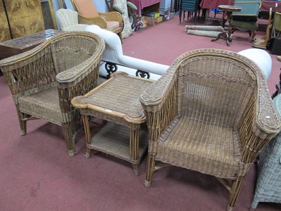 Lot 1612 - Pair of Wicker Armchairs, together with a...