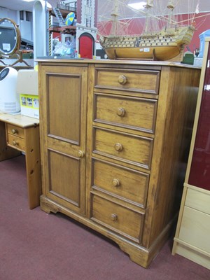 Lot 1583 - Pine Desk with Two Drawers, together with a...