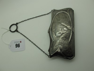 Lot 96 - A Hallmarked Silver Purse, of shaped design...