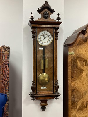 Lot 1629 - XIX Century Walnut Vienna Wall Clock, with...