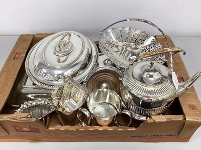 Lot 170 - Assorted Plated Ware, including teapot on...