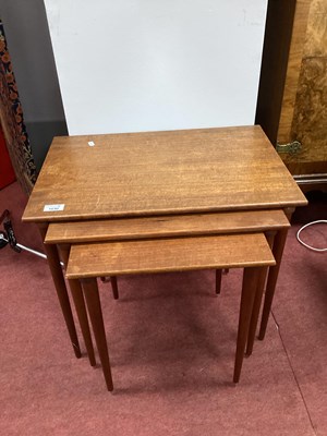 Lot 1630 - Nest of Teak Coffee Tables, with tapering...