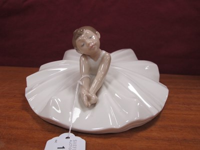 Lot 1280 - NAO Figurine of A Seated Ballerina, impressed "...