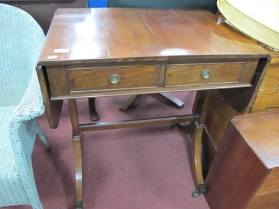 Lot 1614 - XX Century Mahogany Sofa Table, with drop...