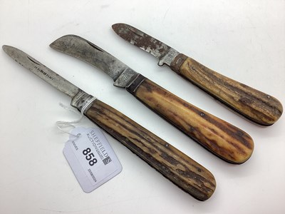 Lot 858 - Single Blade Folding Knife, blade stamped "N C...