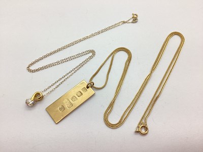 Lot 58 - A 9ct Gold Ingot Pendant, Sheffield 1976,...