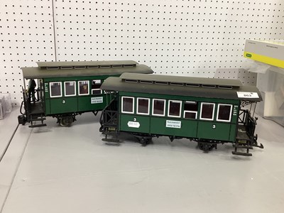 Lot 863 - Two LGB G Gauge Outline German Railcars, small...