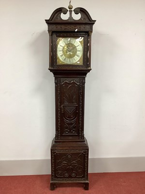 Lot 1451 - XVIII and Later Carved Oak Eight-Day Longcase...