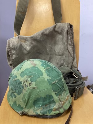 Lot 345 - M1 Combat Helmet, (missing bales), with...