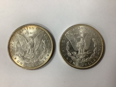 Lot 402 - Two USA Silver 'Morgan' Dollars, 1881 and 1889.