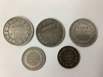 Lot 437 - Five George III Silver Bank Tokens, including...